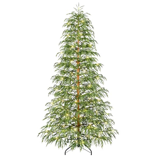 Puleo International 7.5Ft Norfolk Fir Artificial Christmas Tree, Warm White LED Lights in Green | 7.5 ft | Michaels®